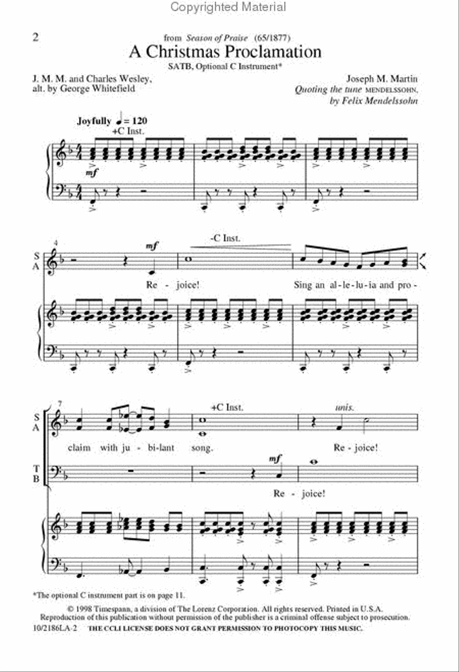A Christmas Proclamation A Christmas Proclamation 4-Part scores gallery preview page 2