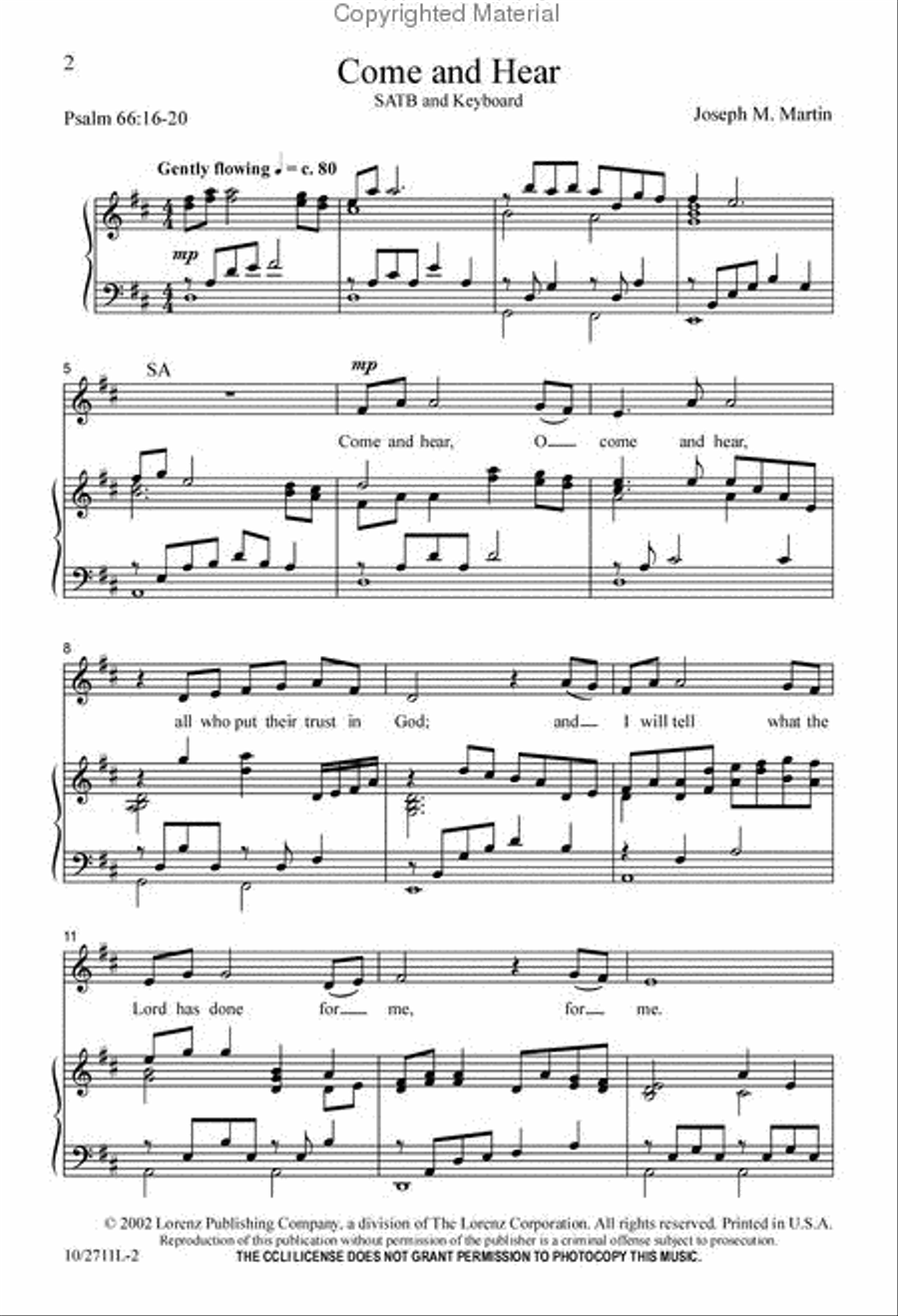 Come and Hear 4-Part scores gallery preview page 2