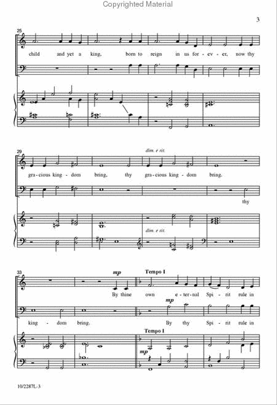Come Thou Long-Expected Jesus 3-Part scores gallery preview page 4