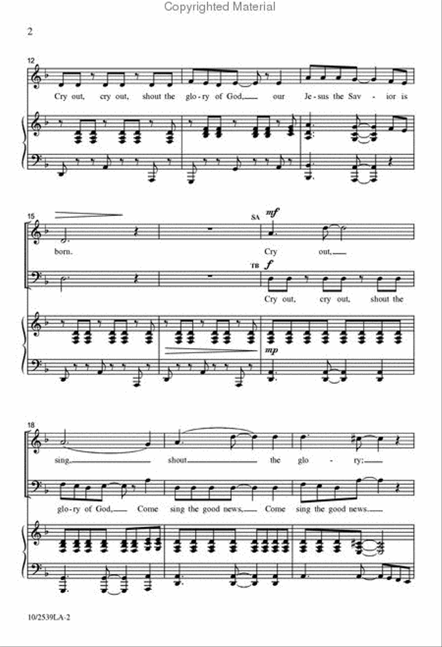 Cry Out 4-Part scores gallery preview page 3