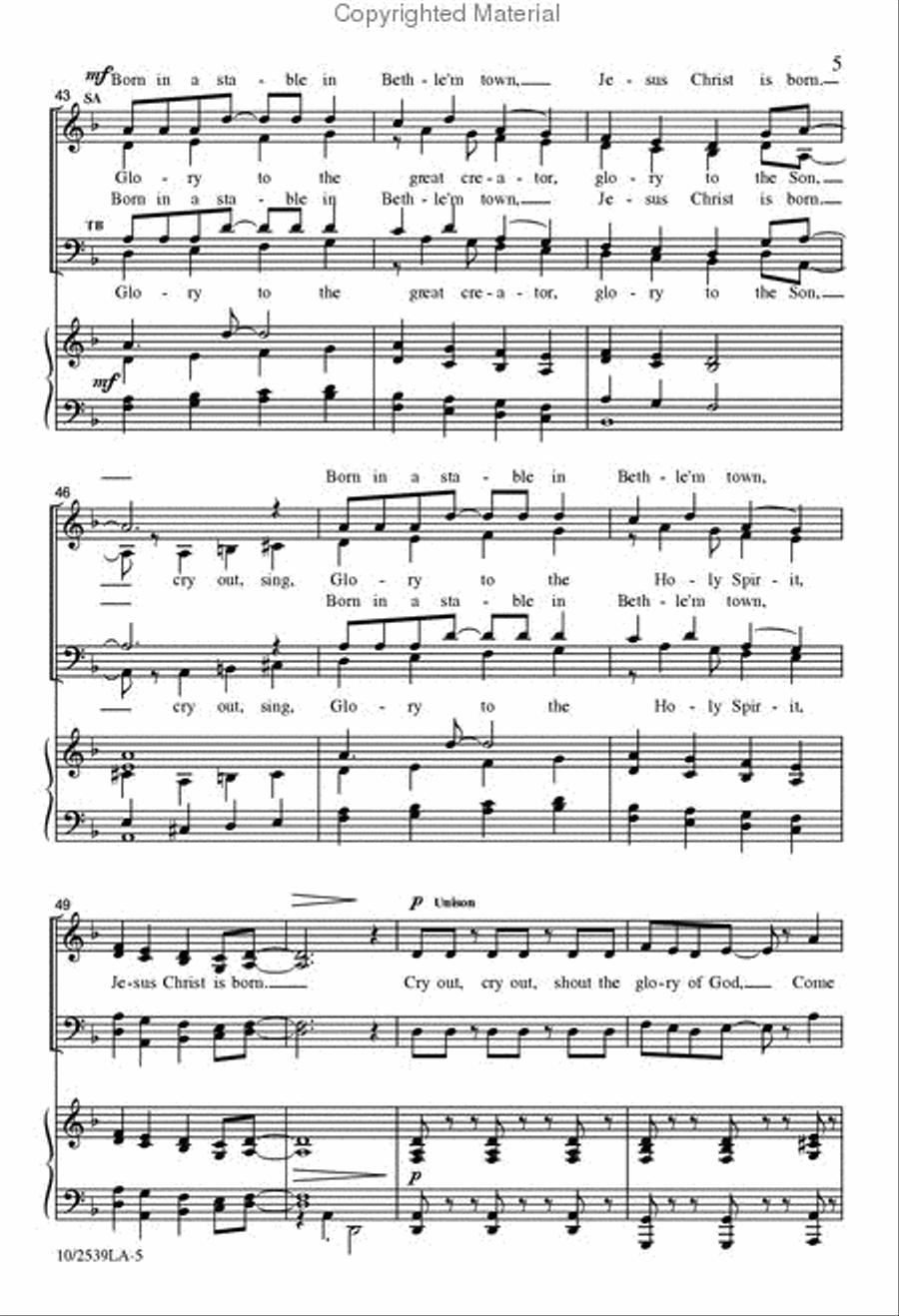Cry Out 4-Part scores gallery preview page 6
