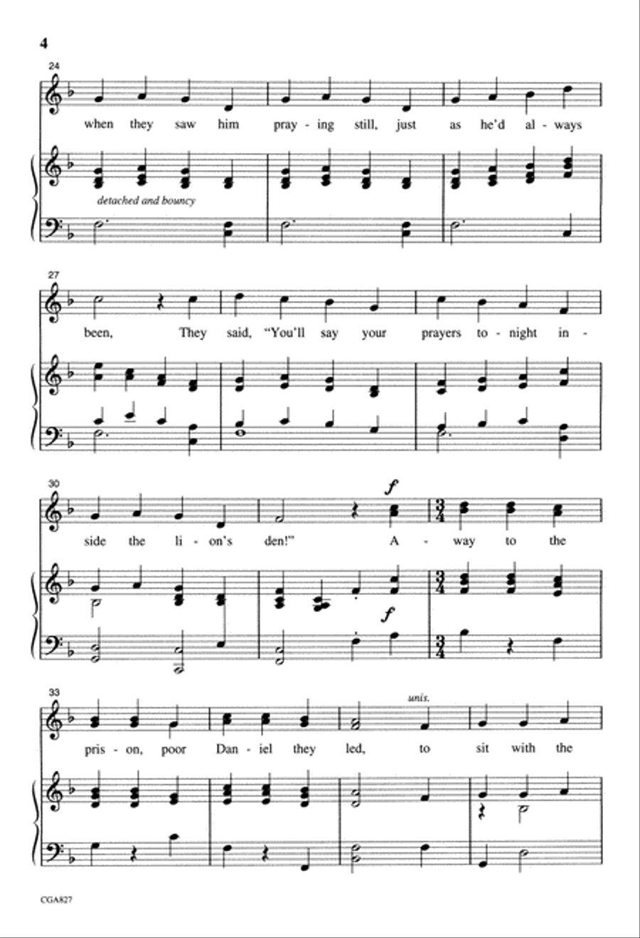 Daniel Unison Choir scores gallery preview page 4