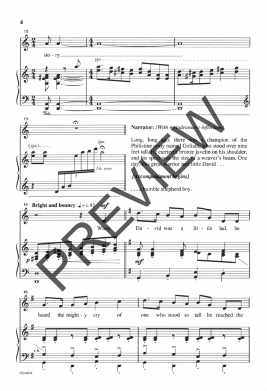 David and Goliath Unison Choir scores gallery preview page 3