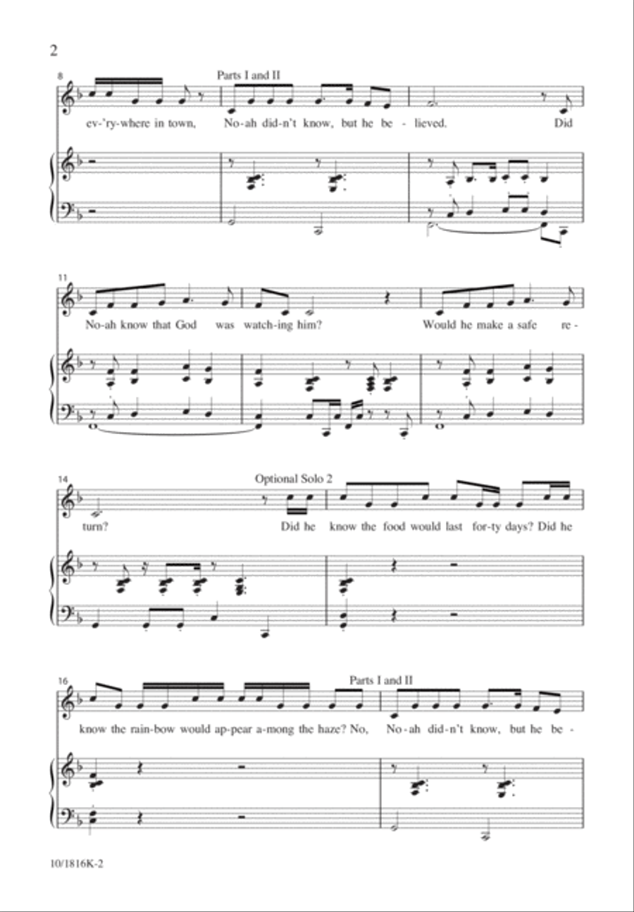 Did Noah Know? Did Noah Know? Unison Choir scores gallery preview page 3