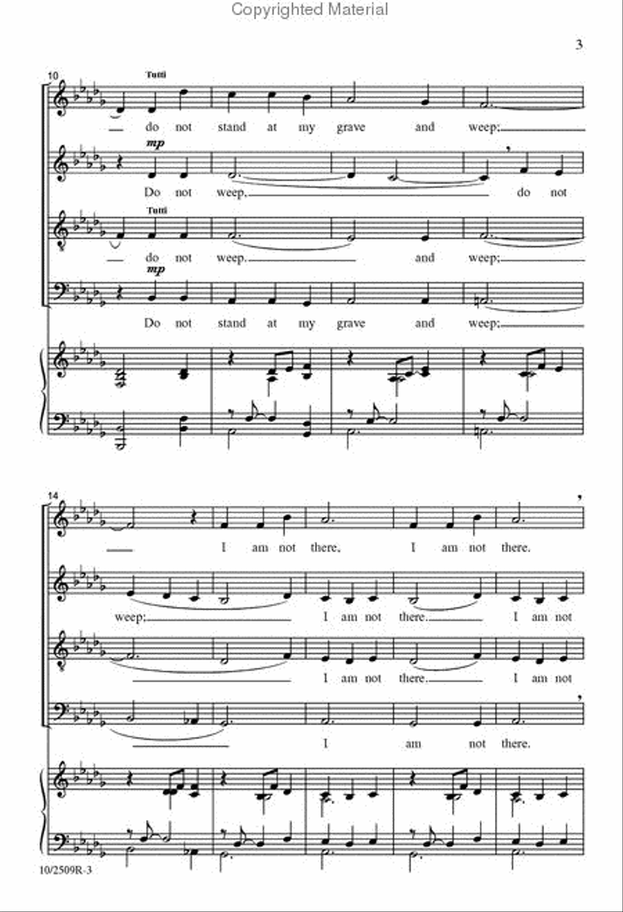Do Not Stand at My Grave and Weep Choir scores gallery preview page 3