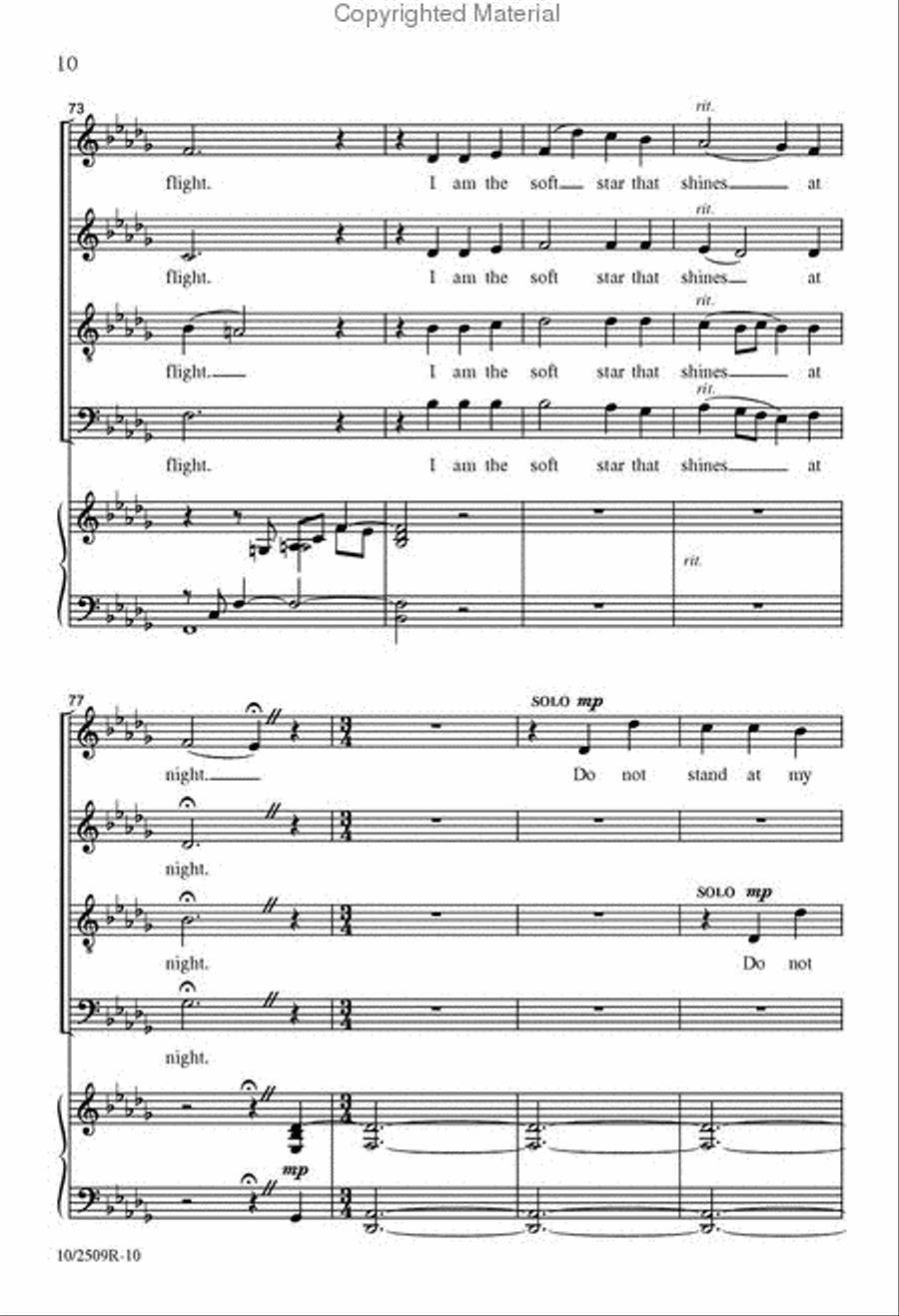Do Not Stand at My Grave and Weep Choir scores gallery preview page 10
