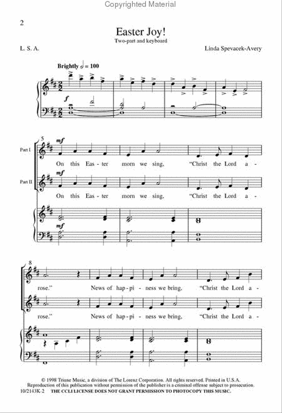 Easter Joy 2-Part scores gallery preview page 2