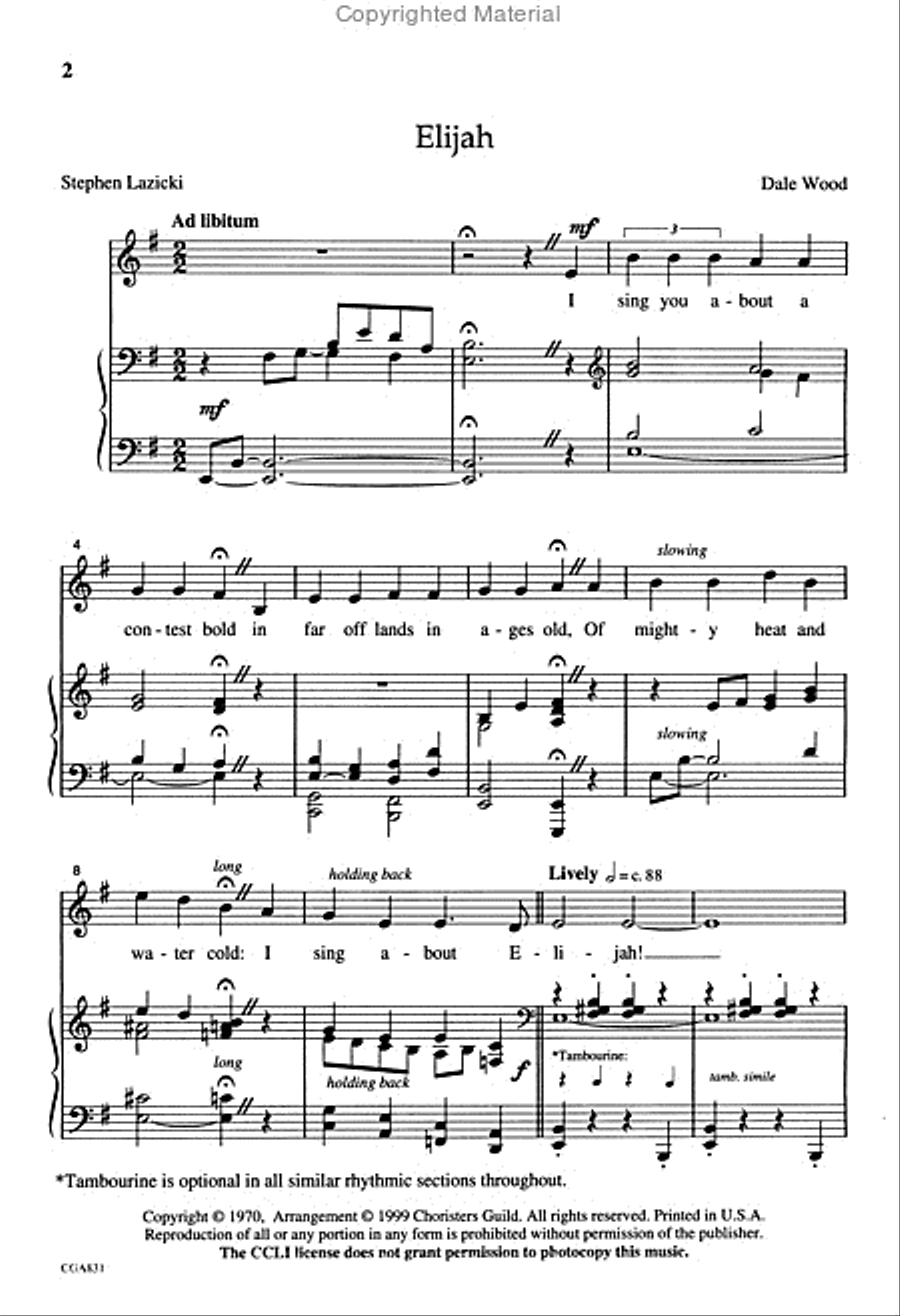 Elijah Unison Choir scores gallery preview page 2