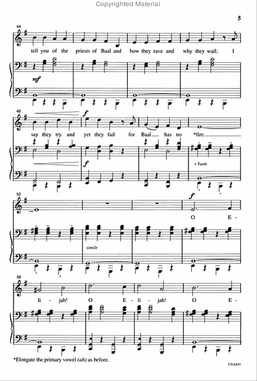 Elijah Unison Choir scores gallery preview page 5