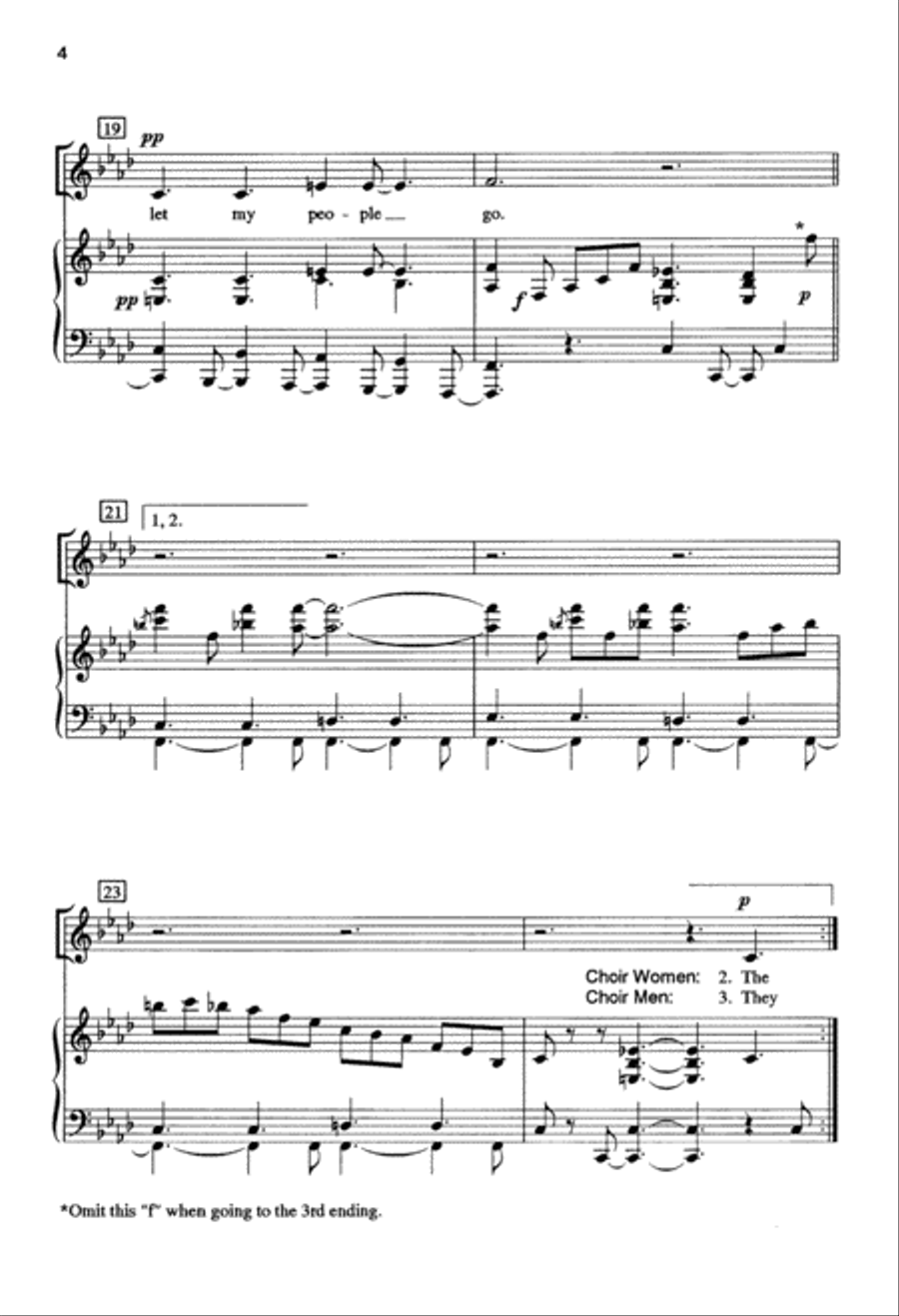 Go Down, Moses Go Down, Moses Unison Choir scores gallery preview page 5