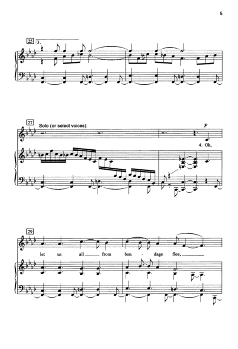 Go Down, Moses Go Down, Moses Unison Choir scores gallery preview page 6