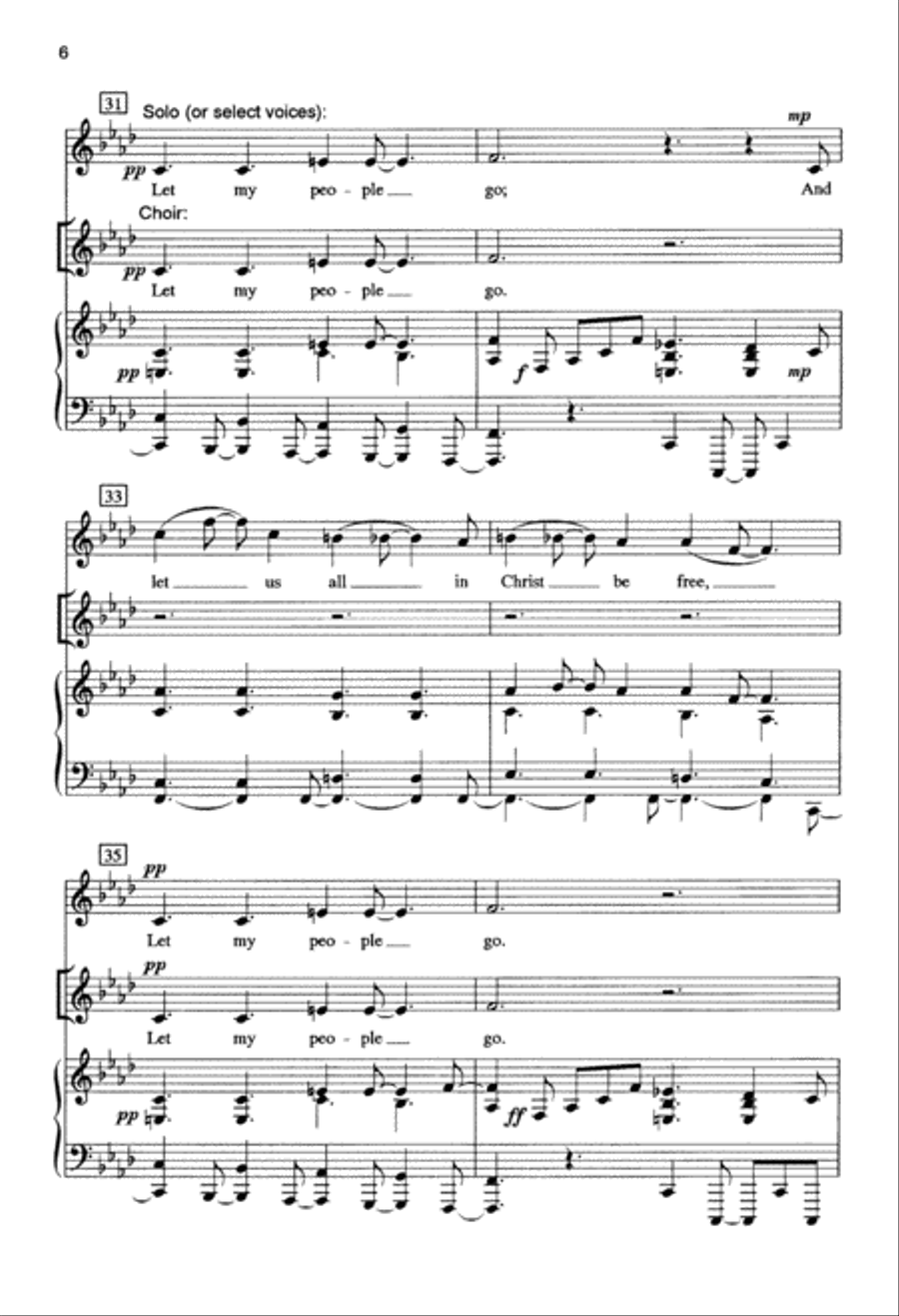 Go Down, Moses Go Down, Moses Unison Choir scores gallery preview page 7