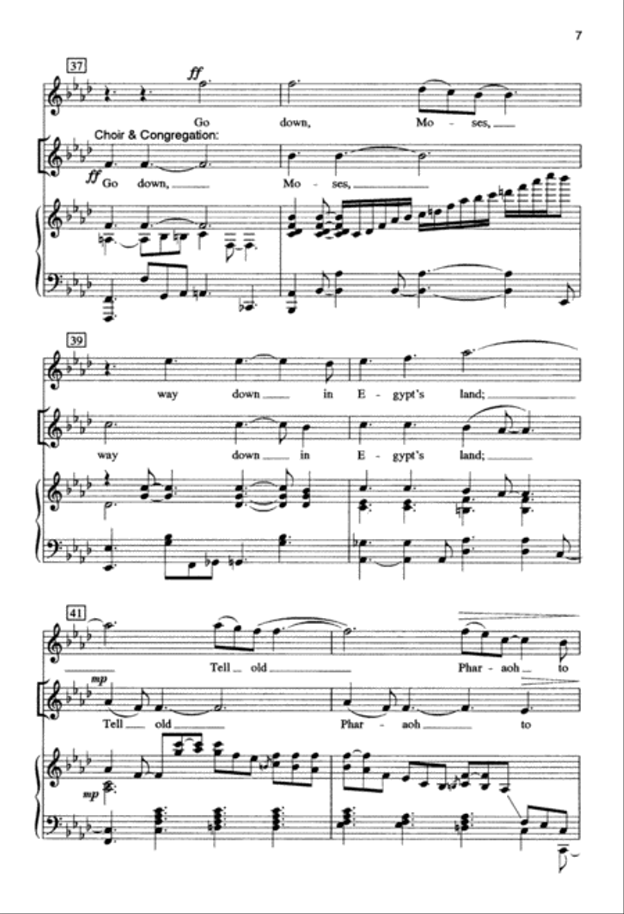 Go Down, Moses Go Down, Moses Unison Choir scores gallery preview page 8