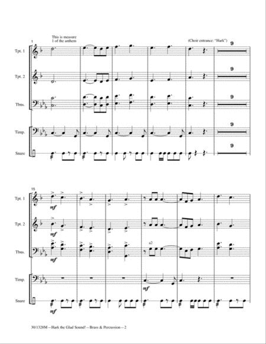 Hark! The Glad Sound - Instrumental Parts Choir scores gallery preview page 4
