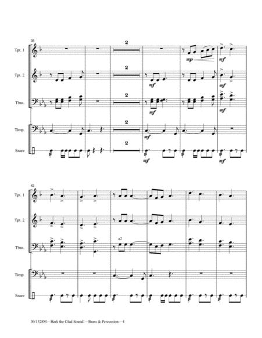 Hark! The Glad Sound - Instrumental Parts Choir scores gallery preview page 6