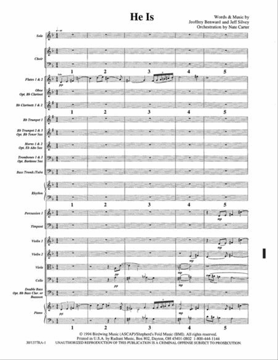 He Is - Orchestration He Is - Orchestration Choir scores gallery preview page 2
