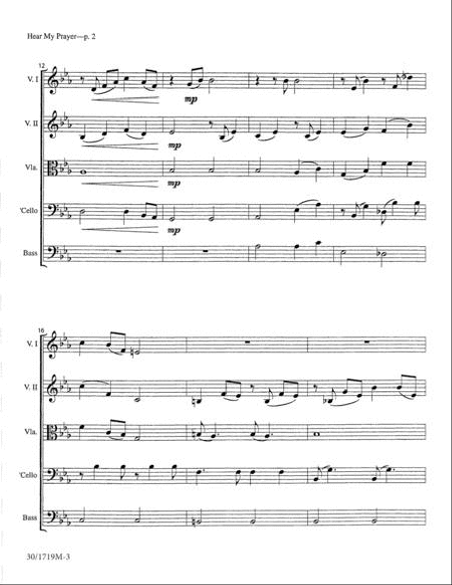 Hear My Prayer, O Lord!- String Score and Parts Choir scores gallery preview page 3