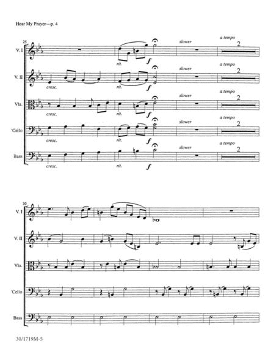 Hear My Prayer, O Lord!- String Score and Parts Choir scores gallery preview page 5