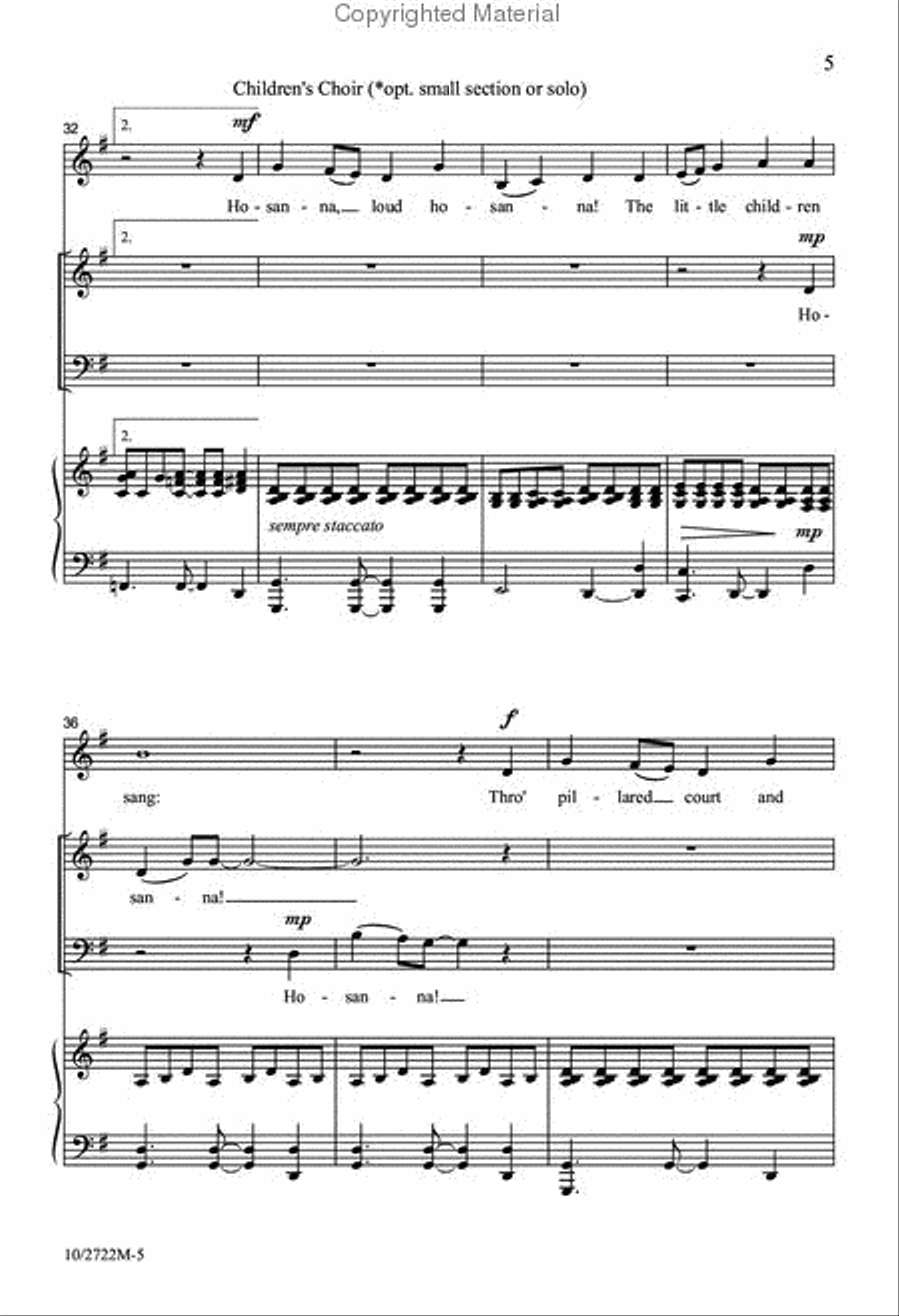 Hosanna, Blessed Is He Hosanna, Blessed Is He 3-Part scores gallery preview page 5