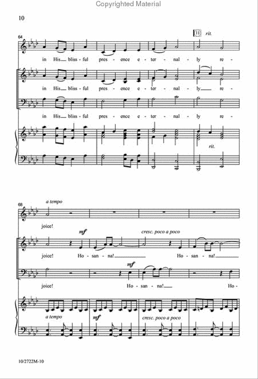 Hosanna, Blessed Is He Hosanna, Blessed Is He 3-Part scores gallery preview page 10