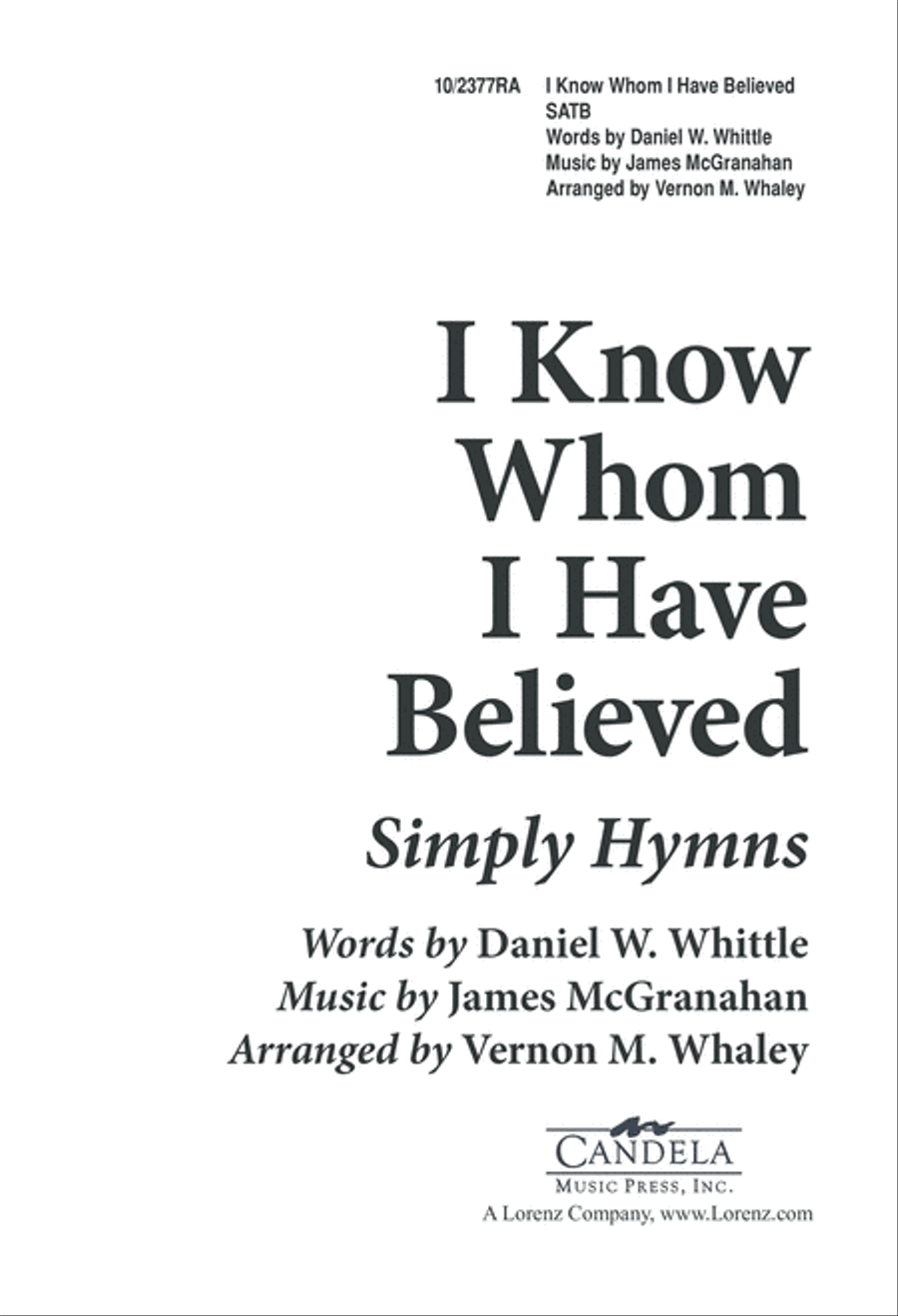 I Know Whom I Have Believed 4-Part scores gallery preview page 2