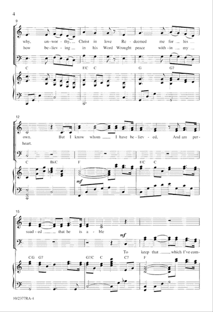 I Know Whom I Have Believed 4-Part scores gallery preview page 5