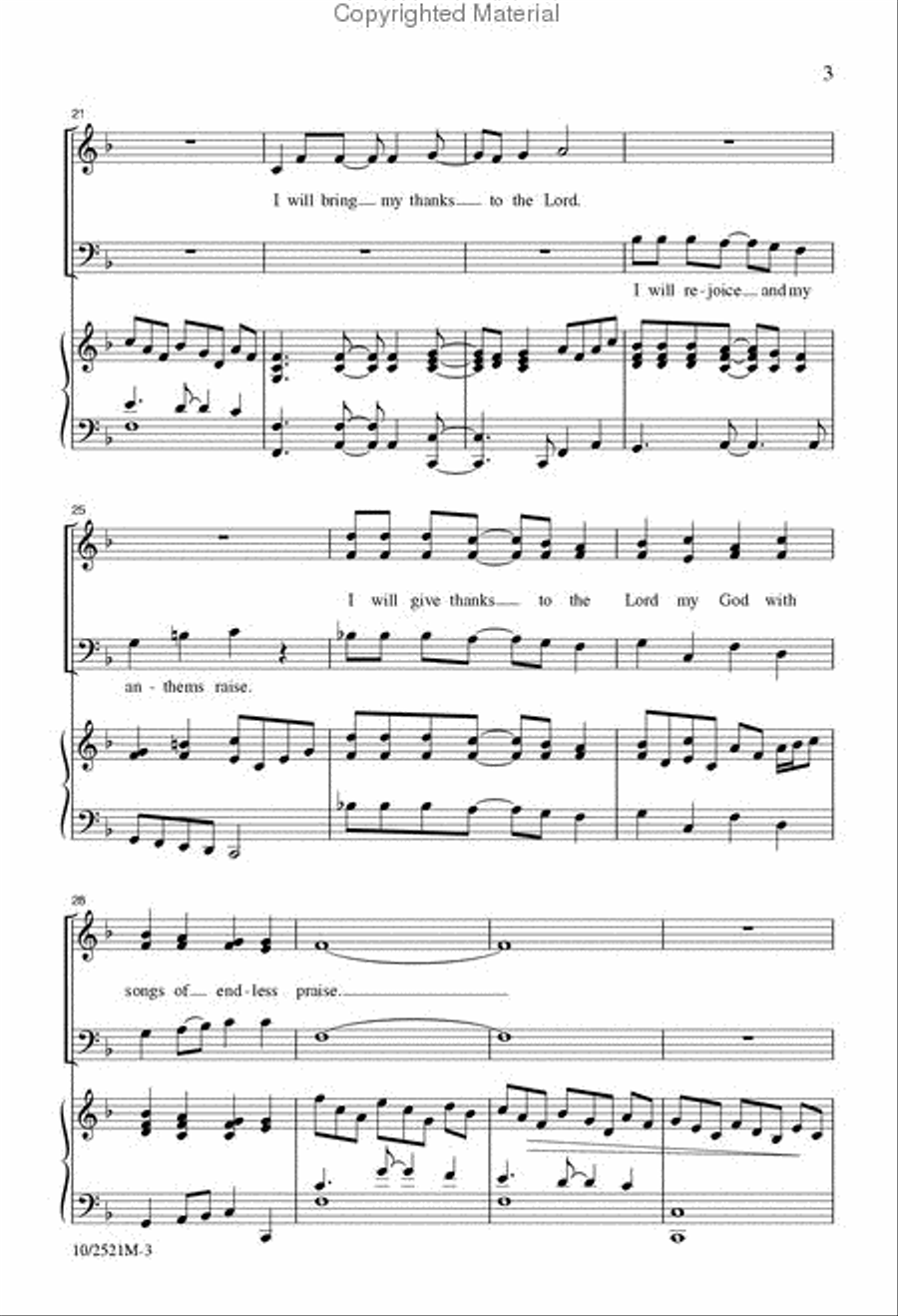 I Will Sing New Songs to the Lord 4-Part scores gallery preview page 4