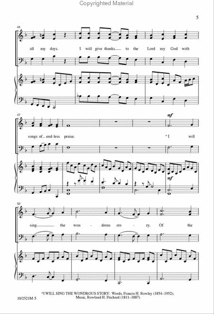 I Will Sing New Songs to the Lord 4-Part scores gallery preview page 6