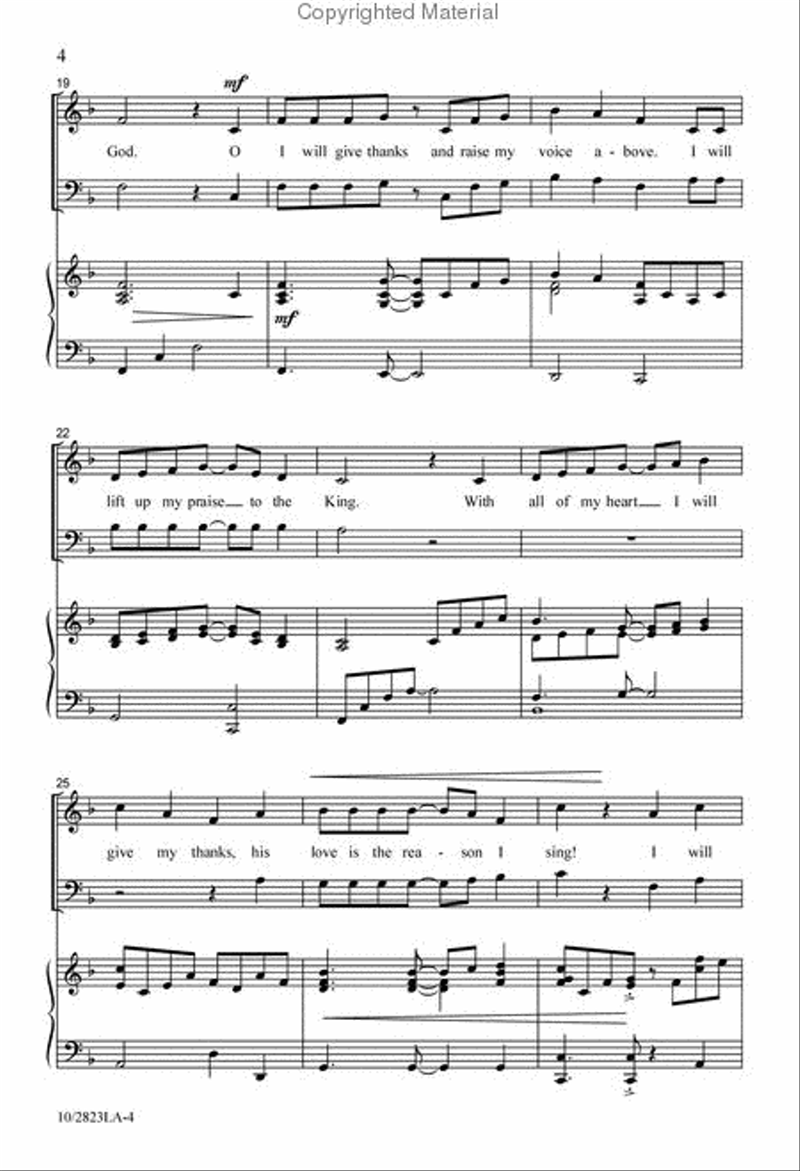 I Will Sing unto the Lord - SAB 3-Part scores gallery preview page 4