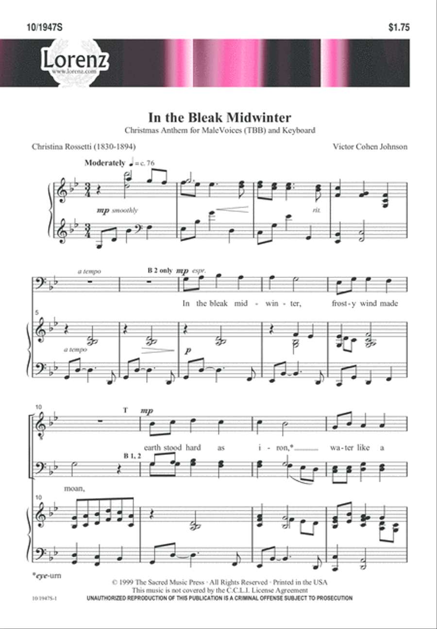 In the Bleak Midwinter In the Bleak Midwinter TTB scores gallery preview page 2