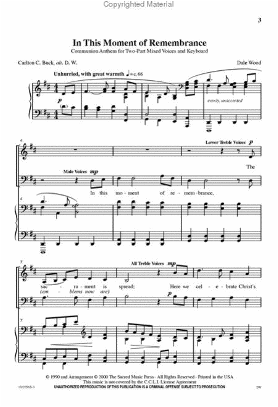 In This Moment of Remembrance 2-Part scores gallery preview page 3