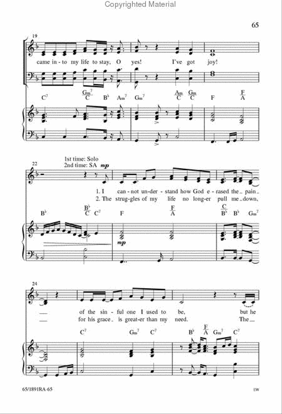 I've Got Joy 4-Part scores gallery preview page 4