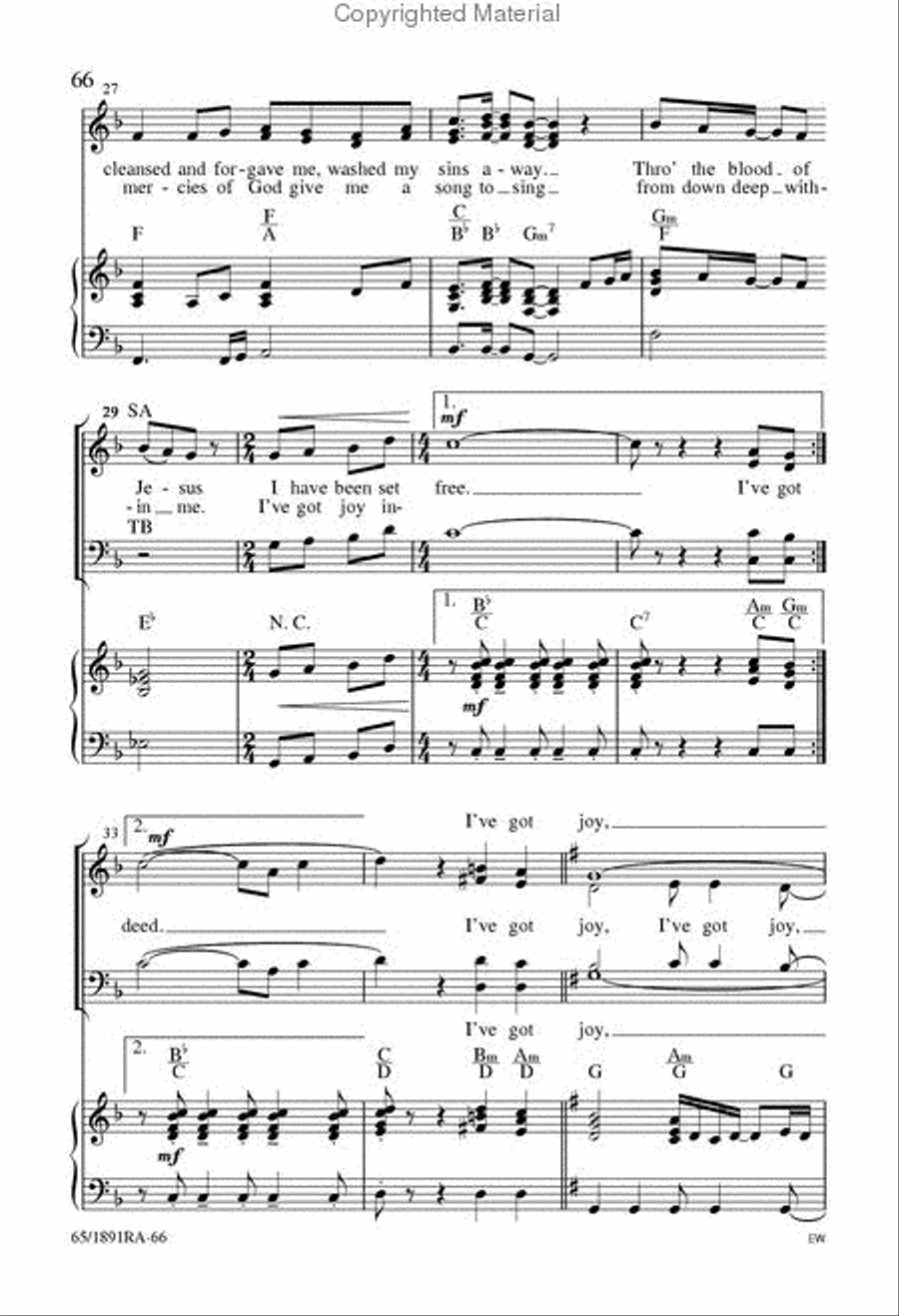 I've Got Joy 4-Part scores gallery preview page 5