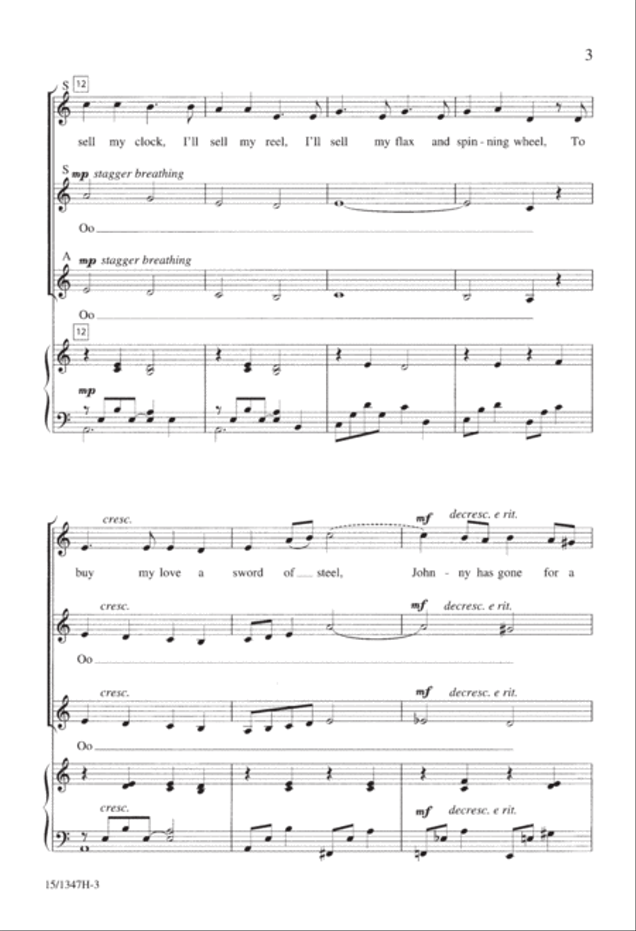 Johnny Has Gone for a Soldier SSA scores gallery preview page 4