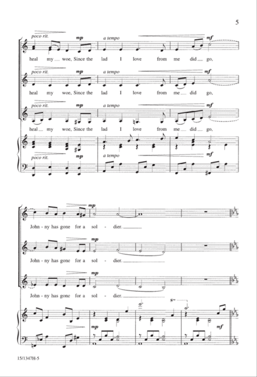 Johnny Has Gone for a Soldier SSA scores gallery preview page 6
