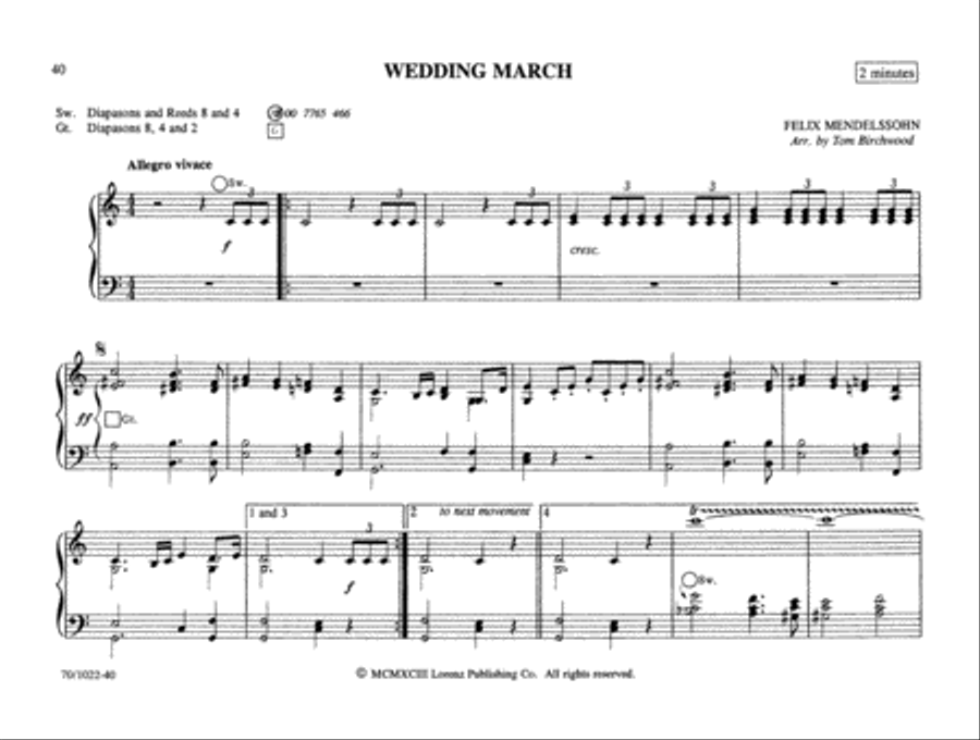 Pedal-less: Wedding Music For Organ Organ Solo scores gallery preview page 17