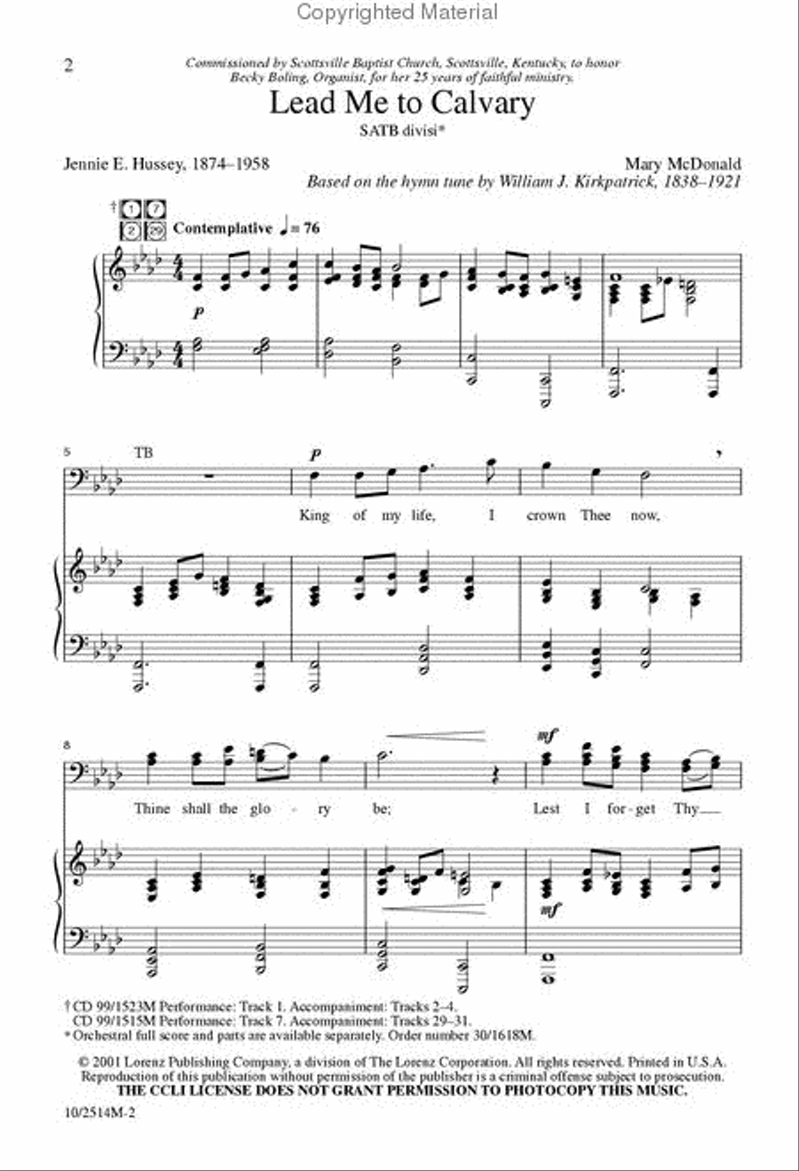 Lead Me to Calvary Divisi scores gallery preview page 2