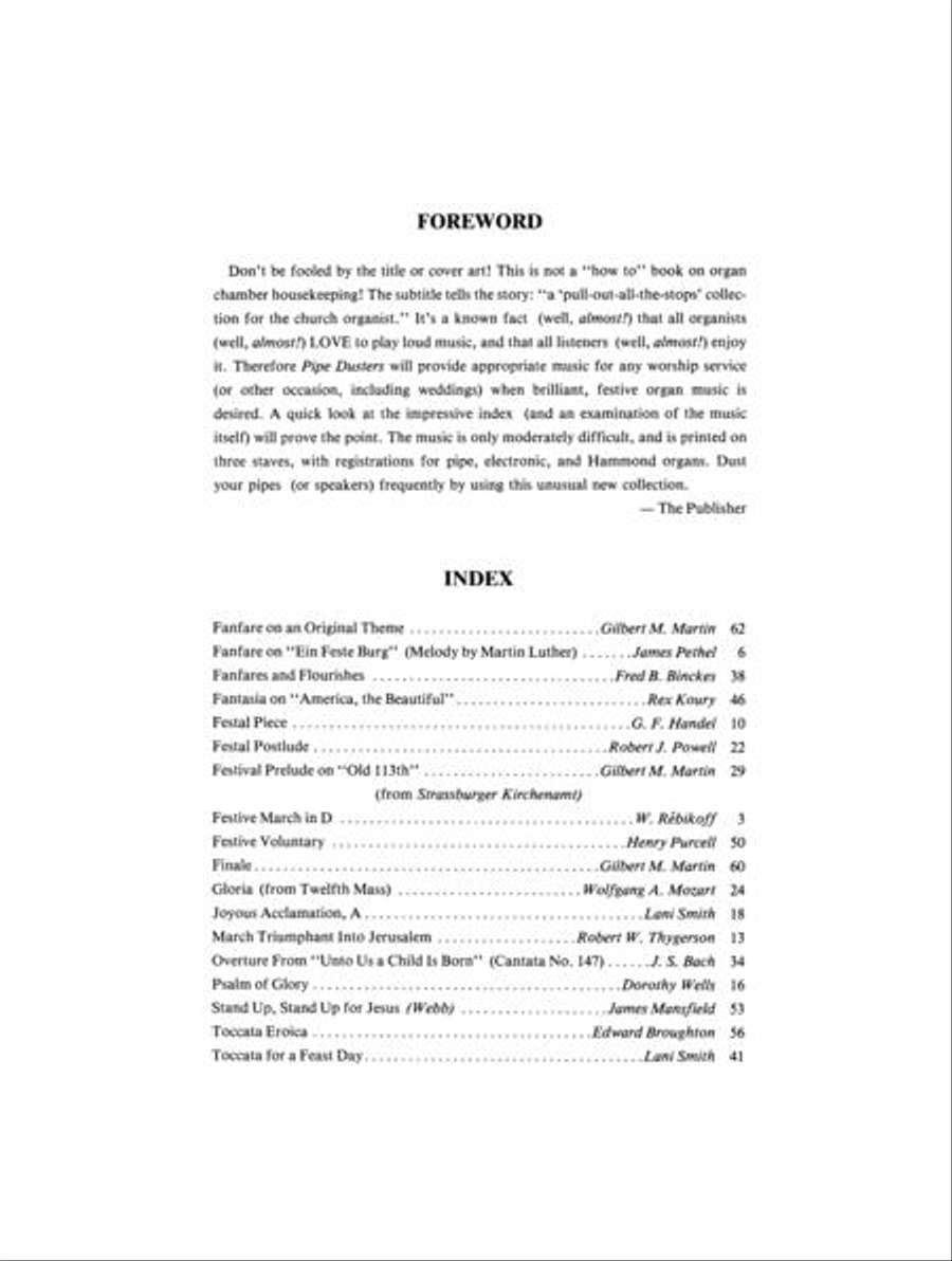 Pipe Dusters, Vol. 1 Organ Solo scores gallery preview page 2