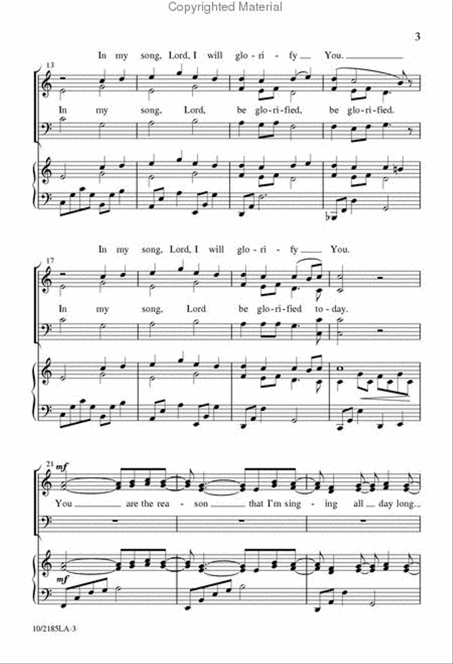 Lord be Glorified 4-Part scores gallery preview page 3