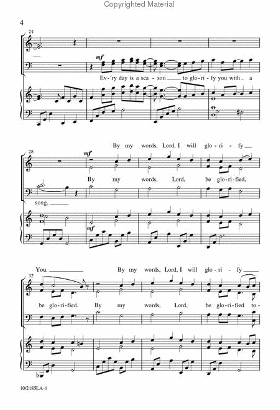 Lord be Glorified 4-Part scores gallery preview page 4