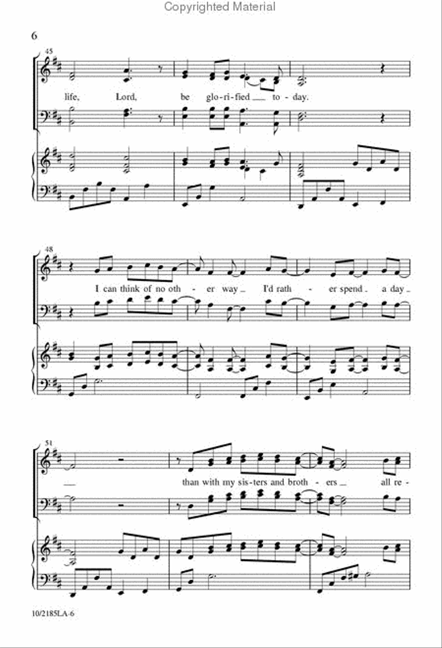 Lord be Glorified 4-Part scores gallery preview page 6