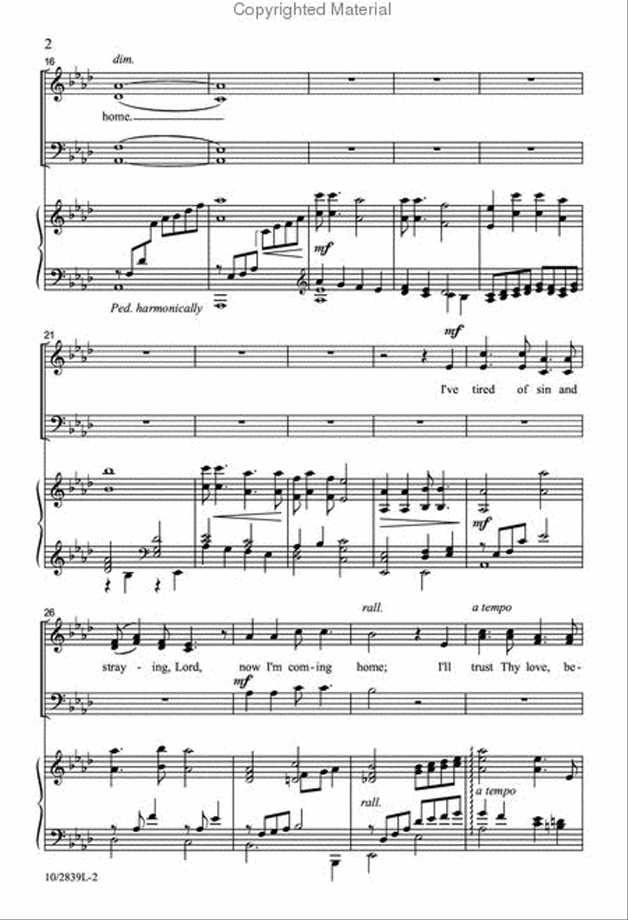 Lord, I'm Coming Home 4-Part scores gallery preview page 3