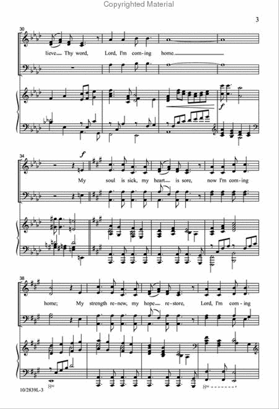 Lord, I'm Coming Home 4-Part scores gallery preview page 4