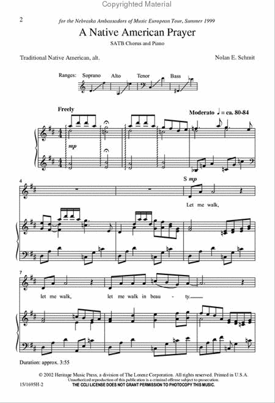 A Native American Prayer A Native American Prayer 4-Part scores gallery preview page 2