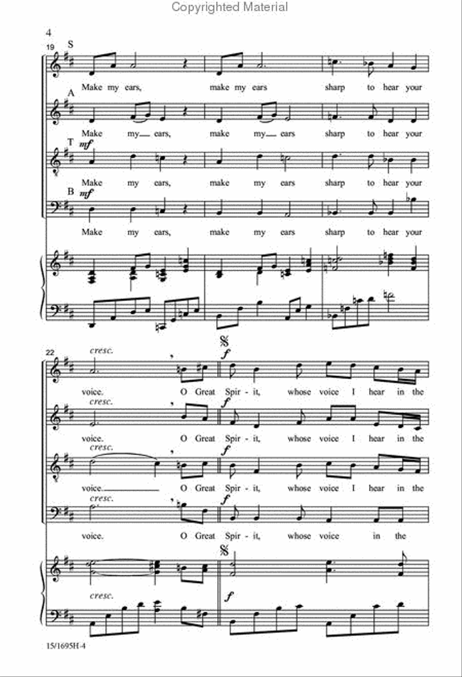 A Native American Prayer A Native American Prayer 4-Part scores gallery preview page 4
