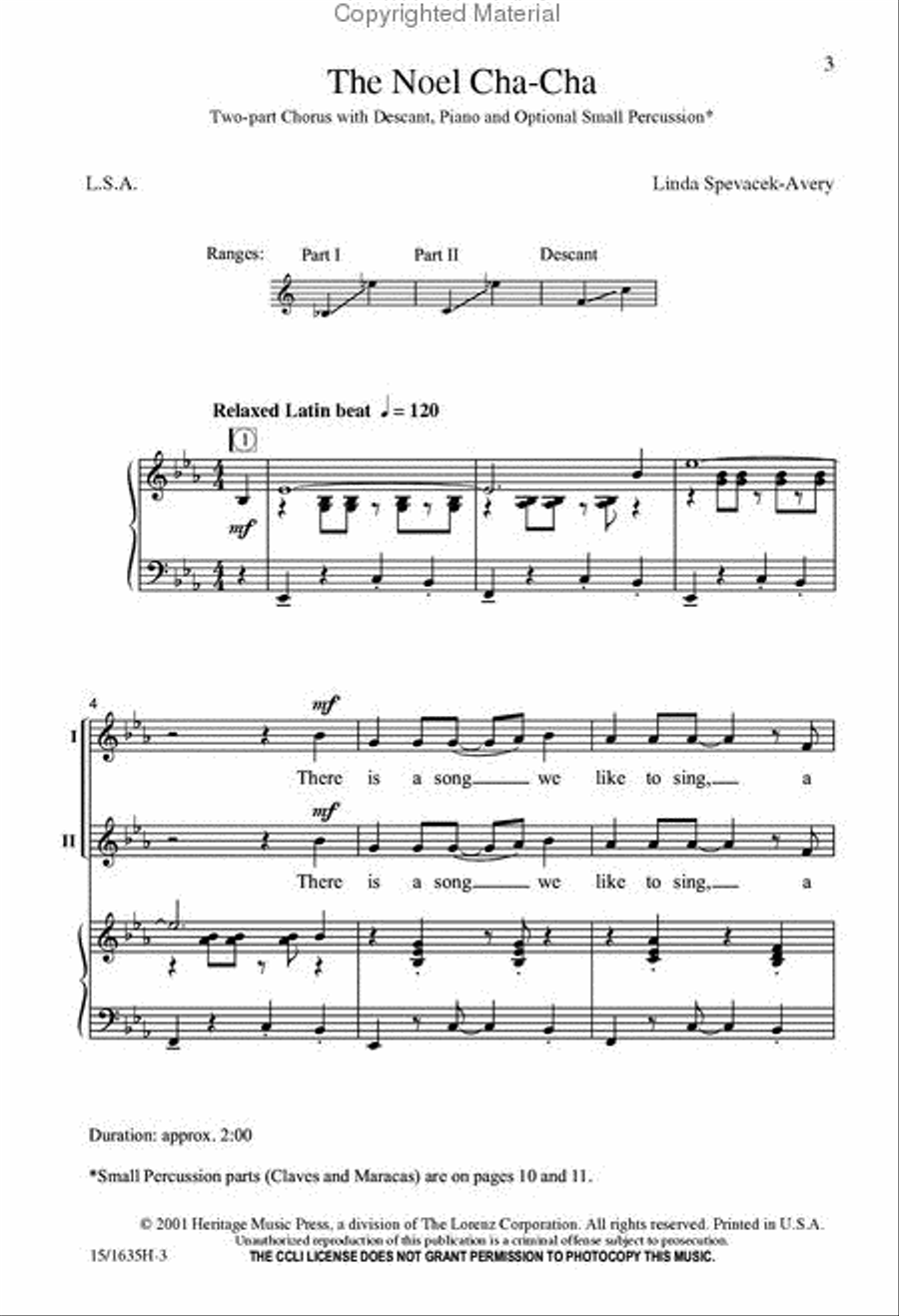 The Noel Cha-Cha 2-Part scores gallery preview page 2