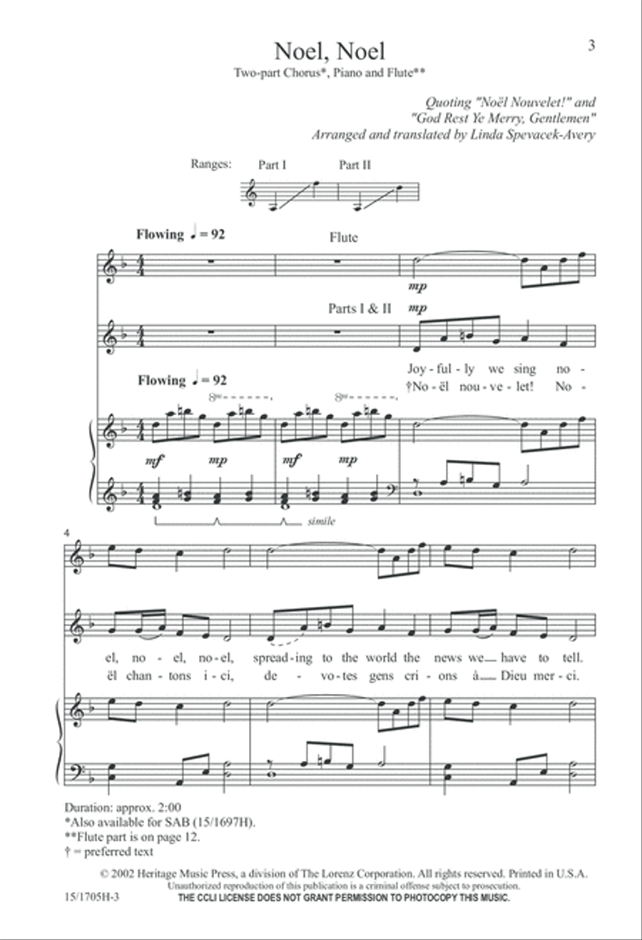 Noel, Noel Noel, Noel 2-Part scores gallery preview page 4