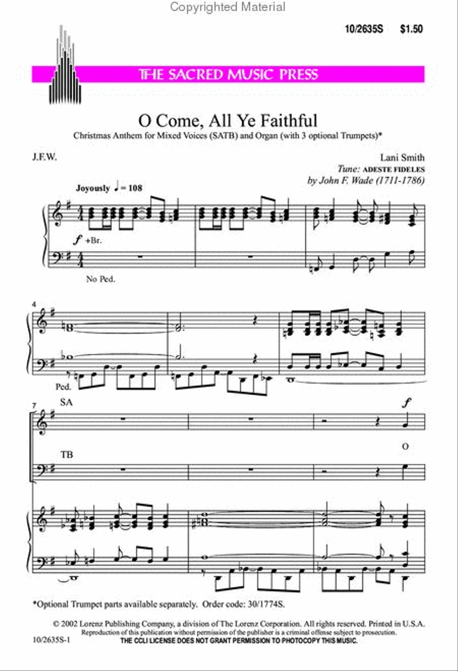 O Come, All Ye Faithful O Come, All Ye Faithful 4-Part scores gallery preview page 2