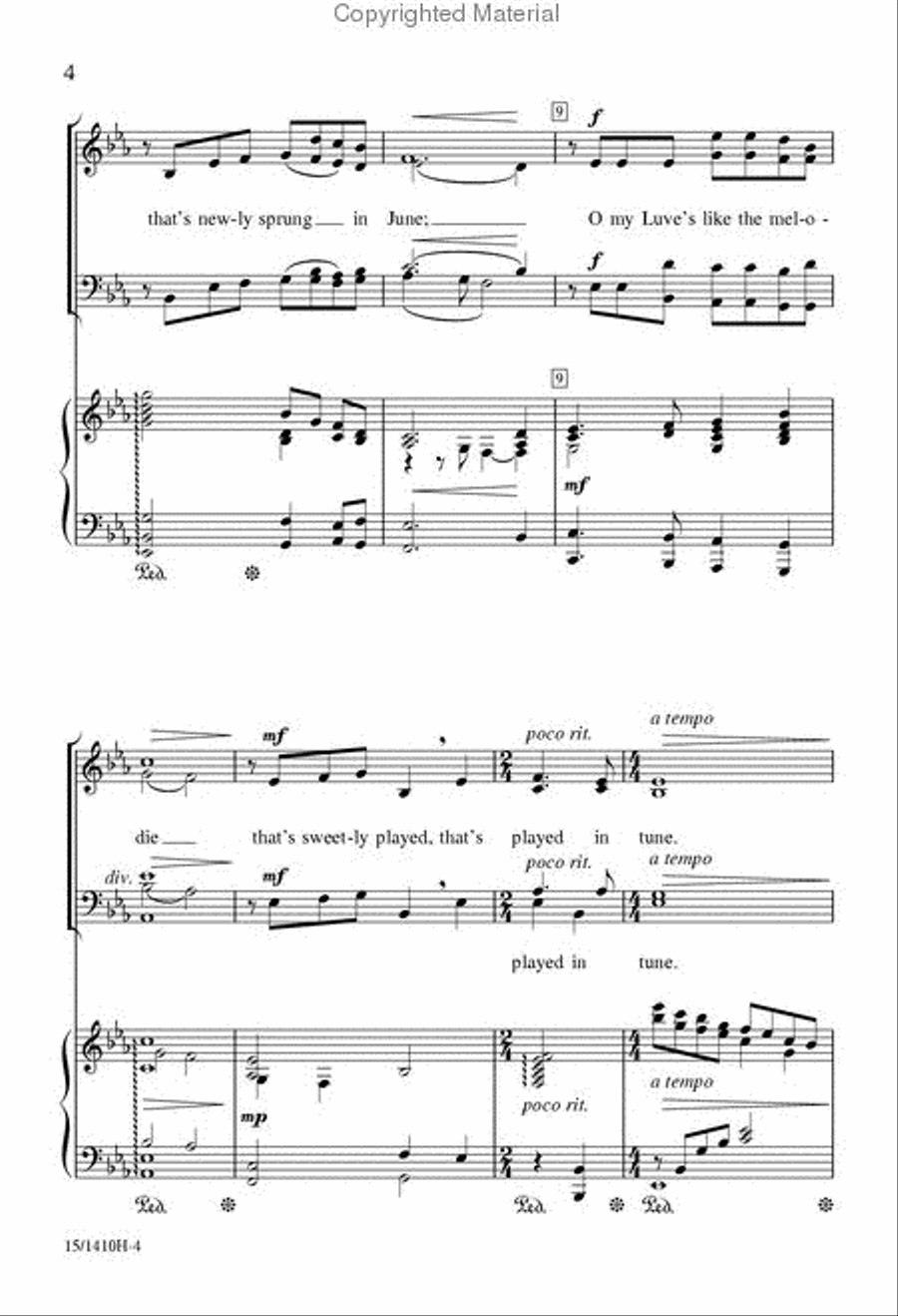O My Luve's Like a Red, Red Rose 4-Part scores gallery preview page 3