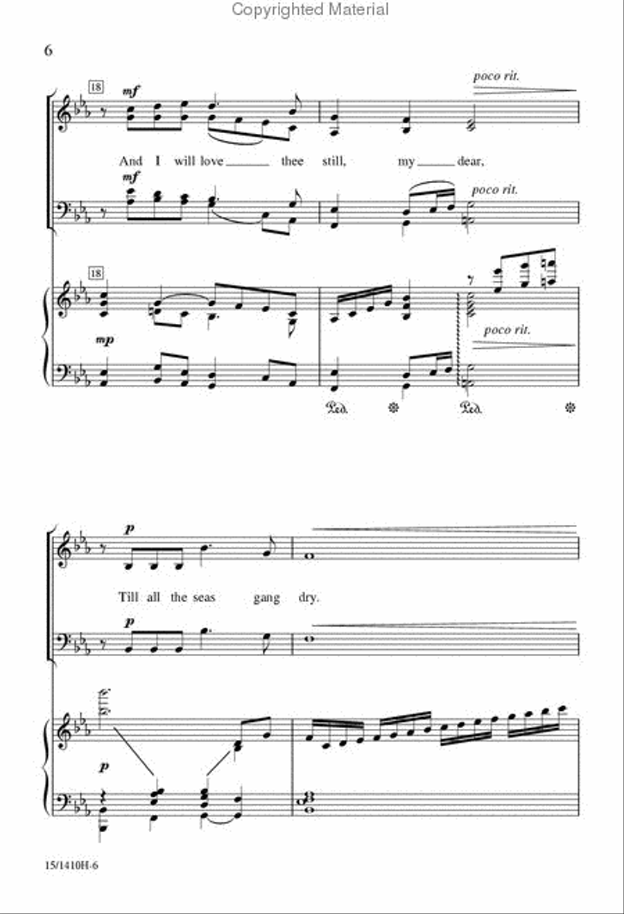 O My Luve's Like a Red, Red Rose 4-Part scores gallery preview page 5